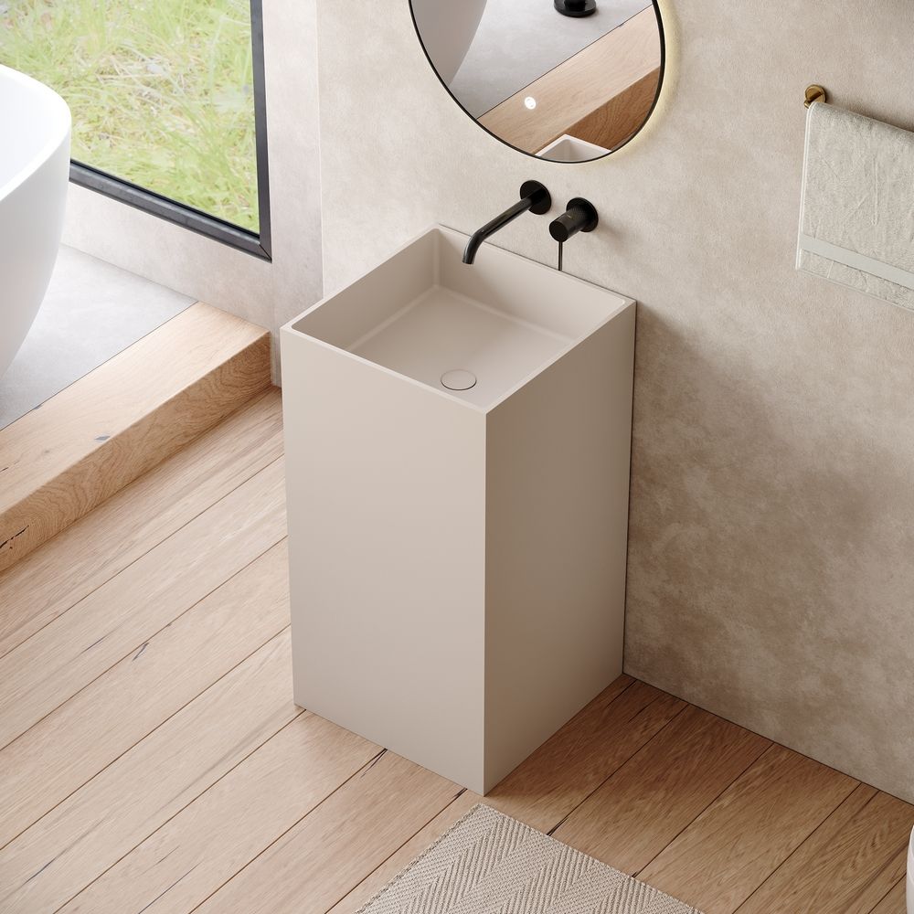 KT-6542 Minimalist Solid Surface Pedestal Basin