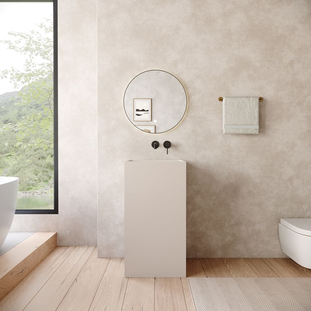 KT-6542 Minimalist Solid Surface Pedestal Basin