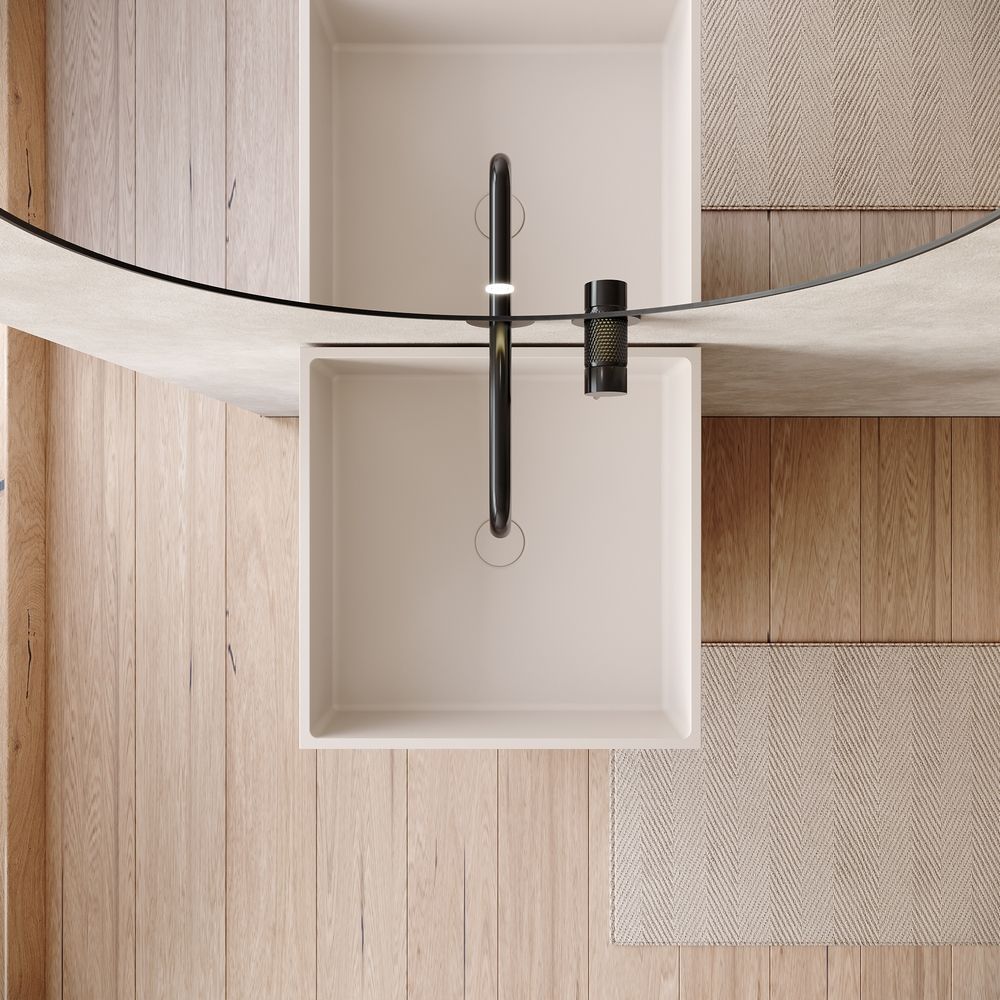 KT-6542 Minimalist Solid Surface Pedestal Basin