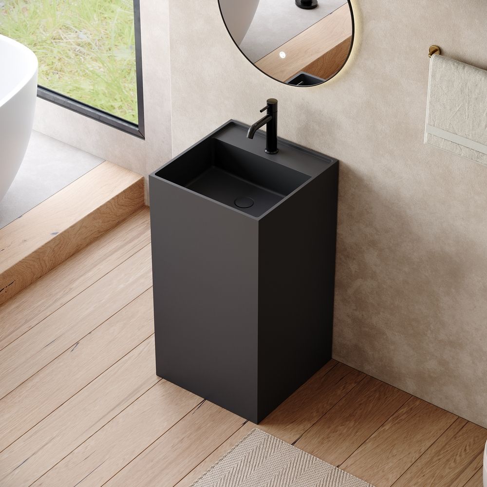 KT-6543 Solid Surface Pedestal Basin with Single Faucet Hole