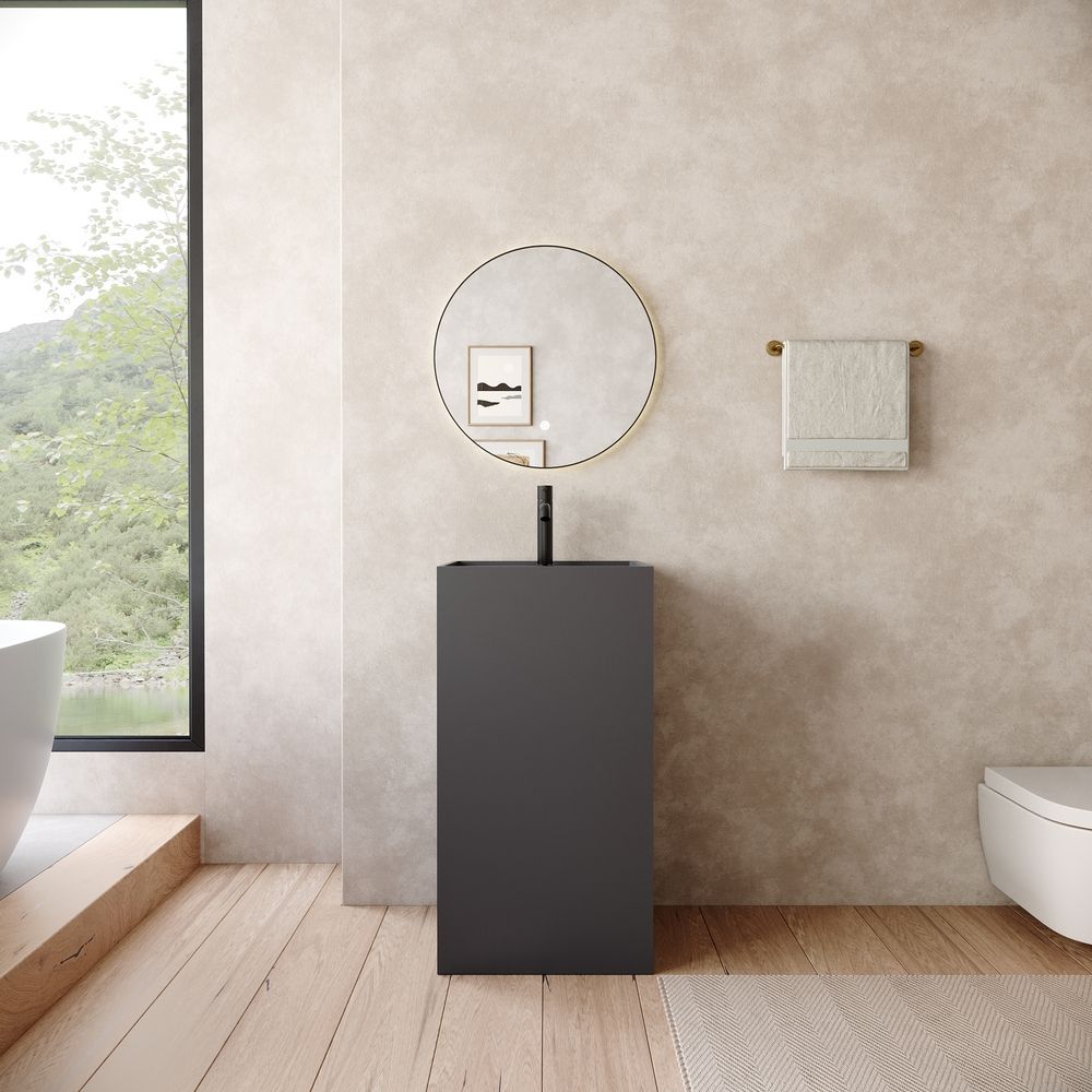 KT-6543 Solid Surface Pedestal Basin with Single Faucet Hole