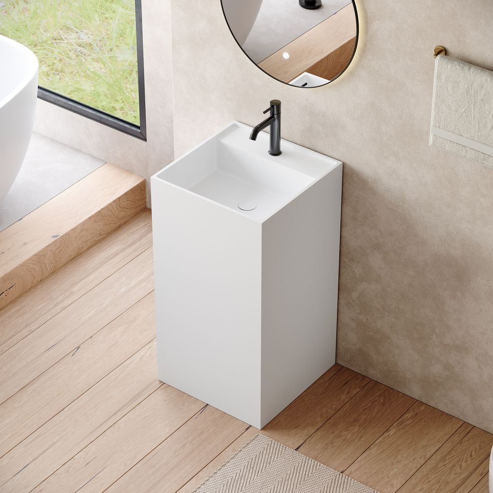 KT-6543 Solid Surface Pedestal Basin with Single Faucet Hole