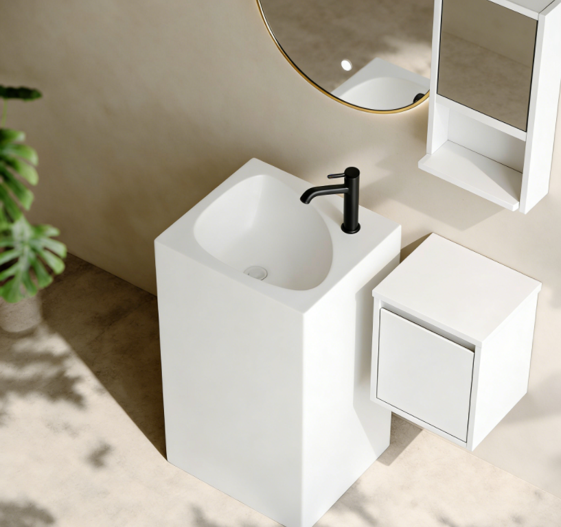 Lavabo de Piedra Artificial – Artificial Stone Pedestal Sink: How Spanish B2B Bathroom Suppliers Cut Labour Costs by 18 % with Engineered-Stone Wash Basins in 2025