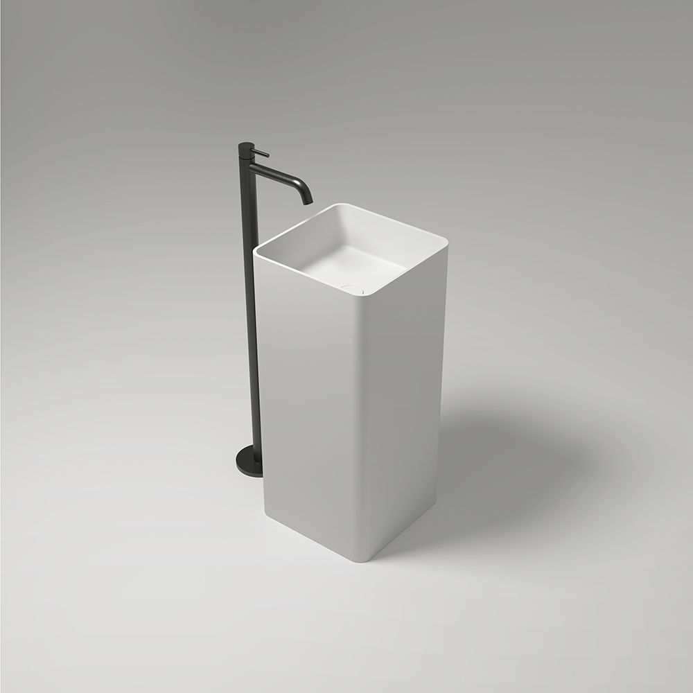 KT-3011 Resin Stone Square Pedestal Freestanding Sink