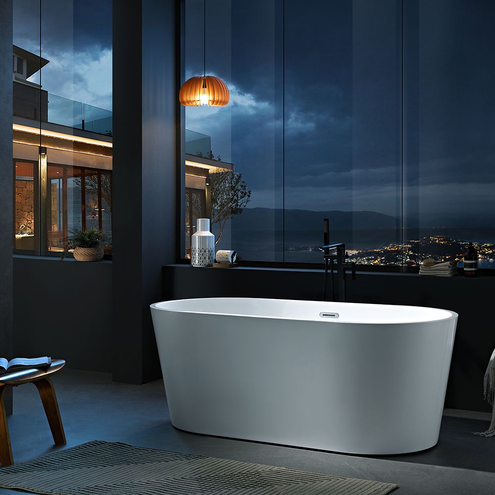 KT‑8021 Racetrack Seamless Freestanding Acrylic Bathtub Modern Luxury Bathtub