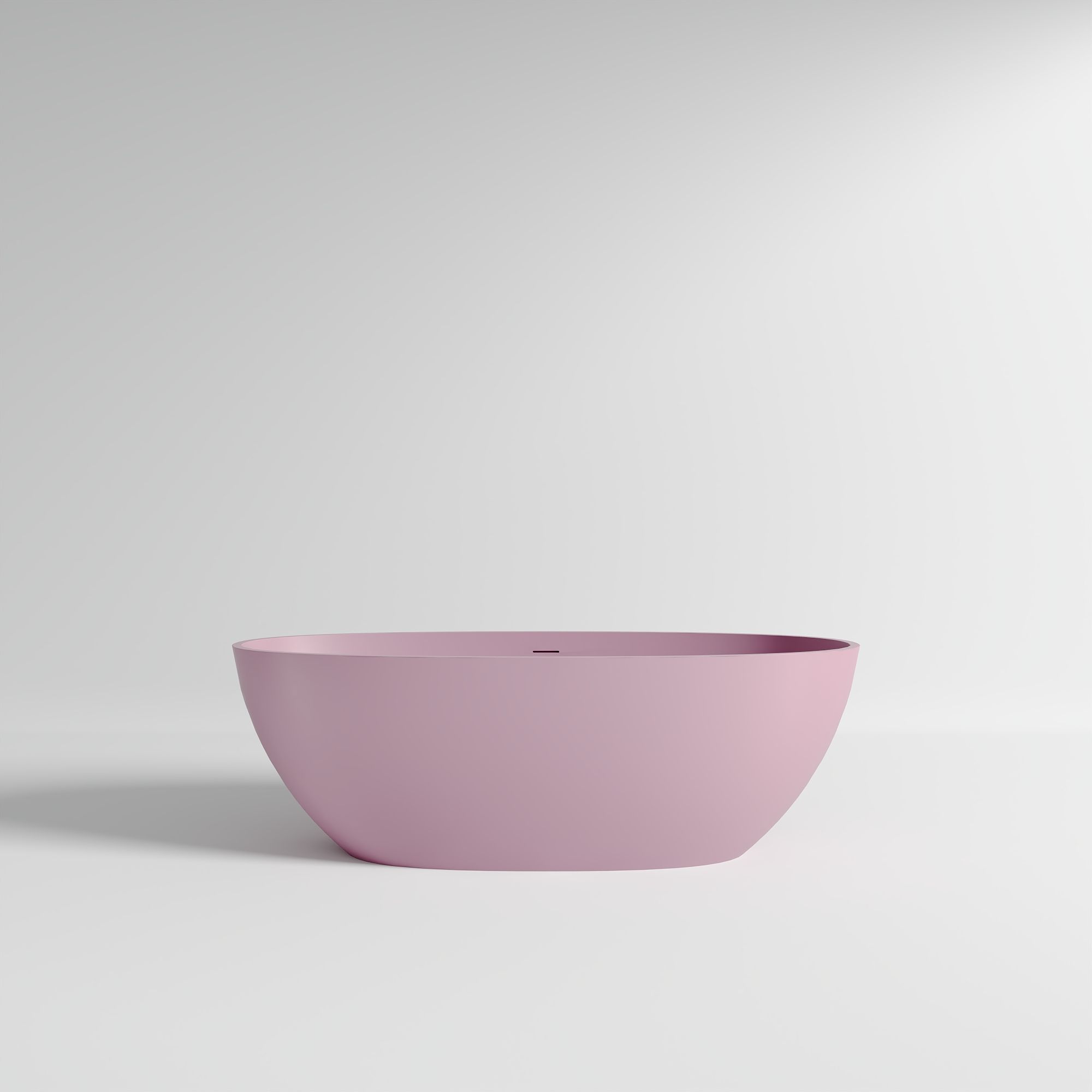 KT-8101 Oval Shape Solid Surface Matt White Freestanding Bathtub