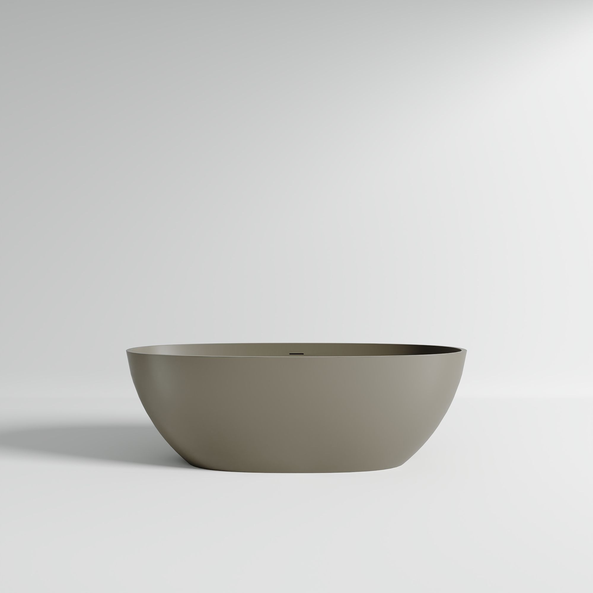 KT-8101 Oval Shape Solid Surface Matt White Freestanding Bathtub