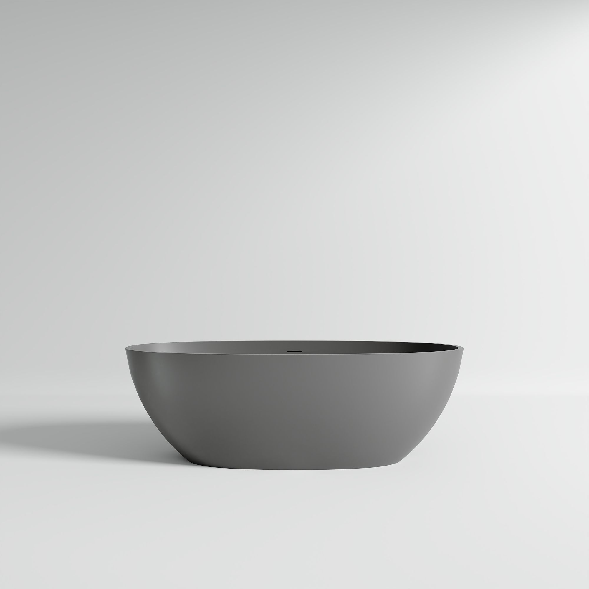 KT-8101 Oval Shape Solid Surface Matt White Freestanding Bathtub