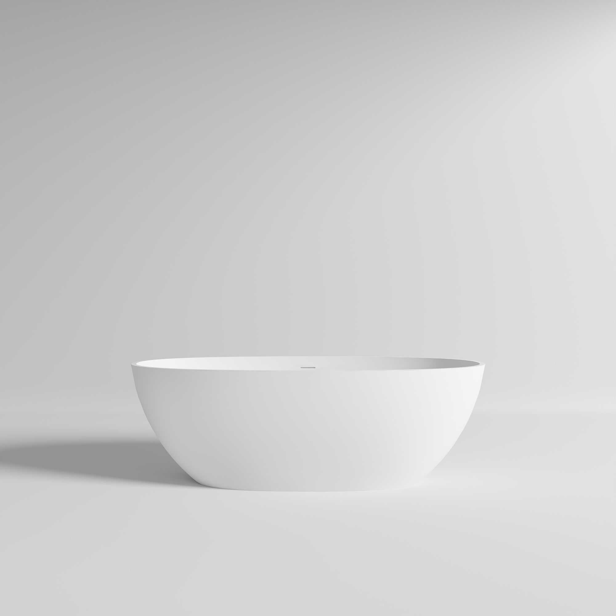 KT-8101 Oval Shape Solid Surface Matt White Freestanding Bathtub