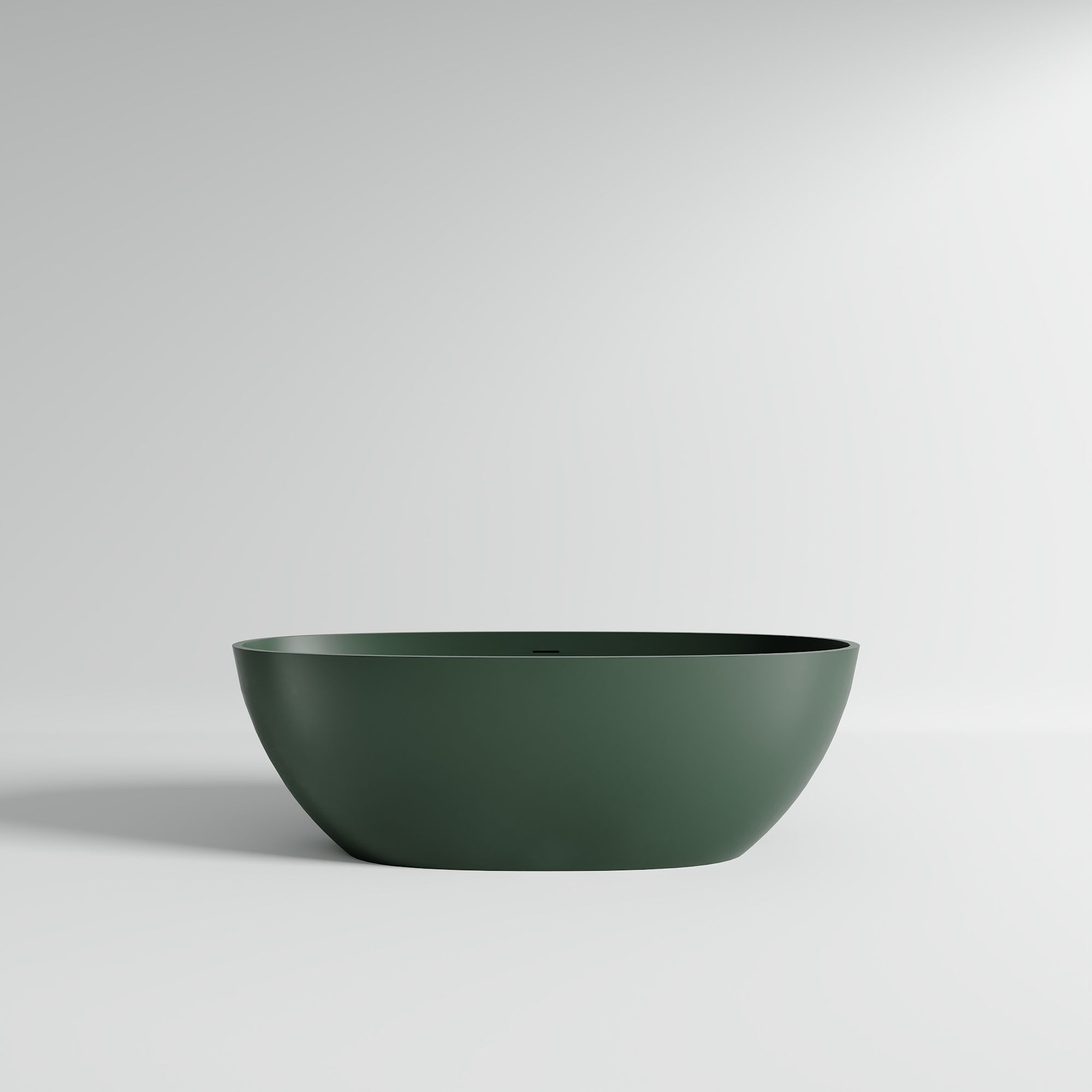KT-8101 Oval Shape Solid Surface Matt White Freestanding Bathtub