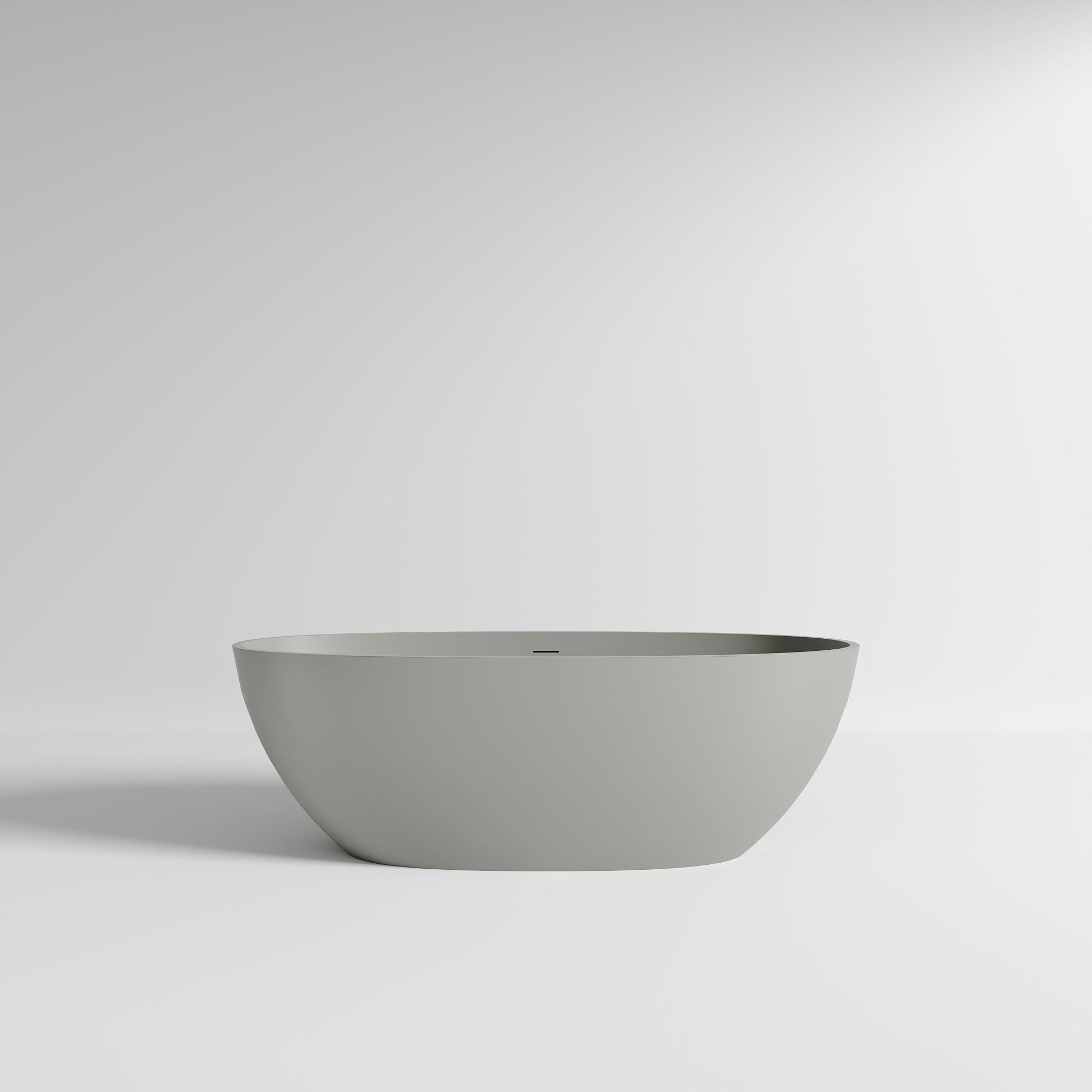 KT-8101 Oval Shape Solid Surface Matt White Freestanding Bathtub