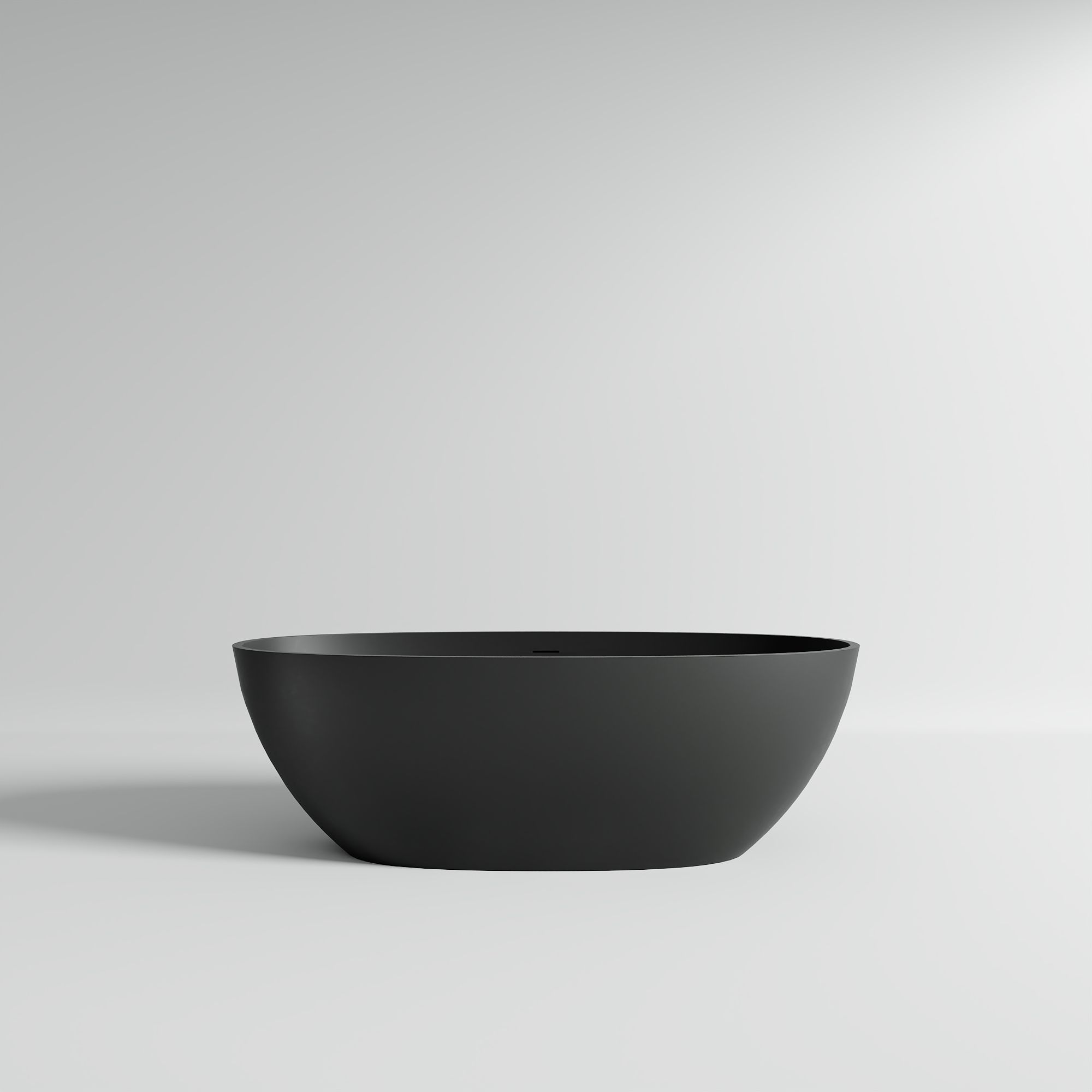 KT-8101 Oval Shape Solid Surface Matt White Freestanding Bathtub