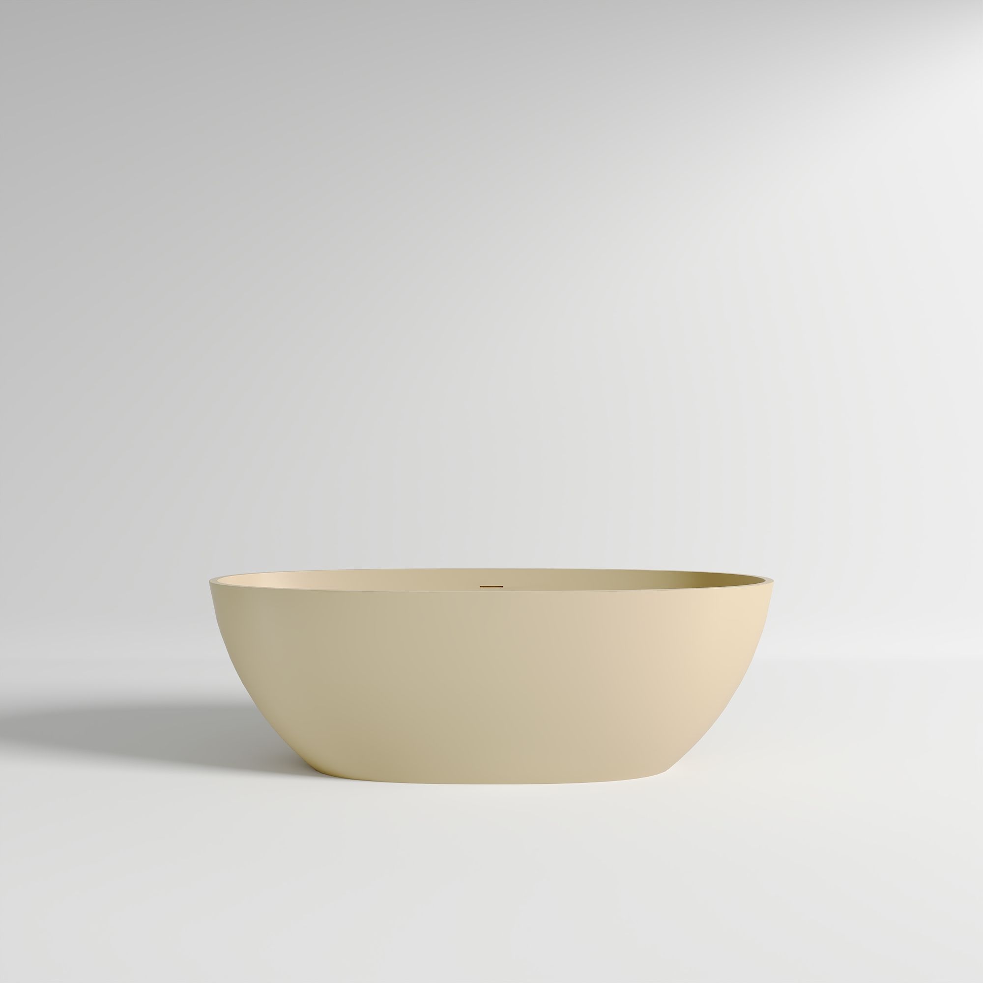 KT-8101 Oval Shape Solid Surface Matt White Freestanding Bathtub
