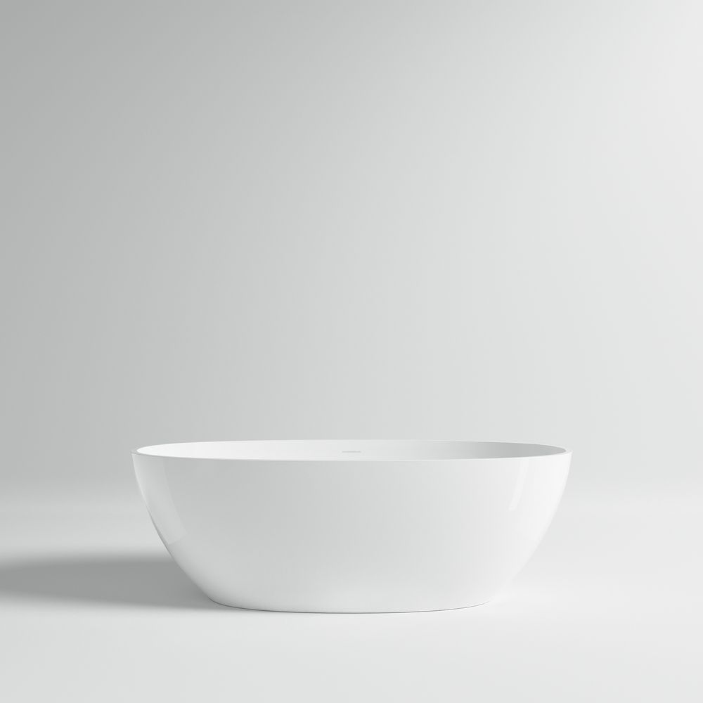 KT-8101 Oval Shape Solid Surface Matt White Freestanding Bathtub