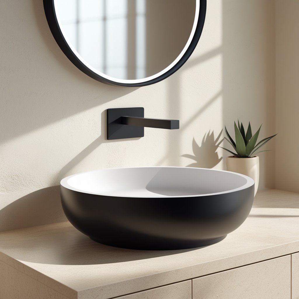 What is the difference between solid surface basins and composite material basins? Key Features Compared
