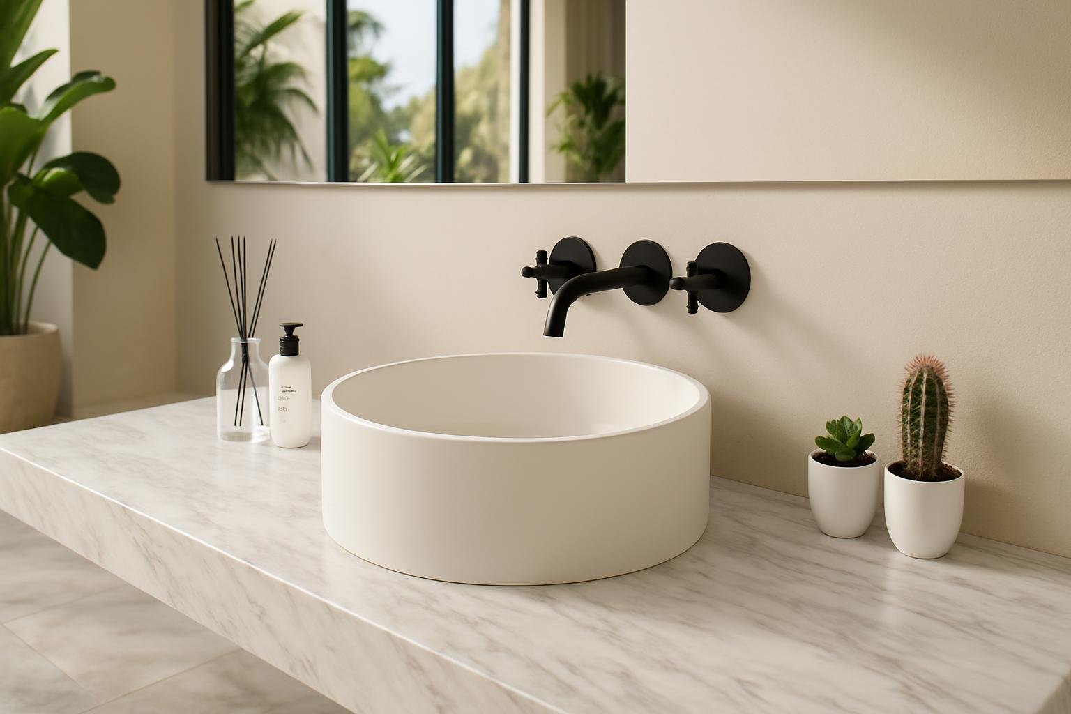 How to Deal with Stains and Scratches on a Solid Surface Countertop Wash Basin?