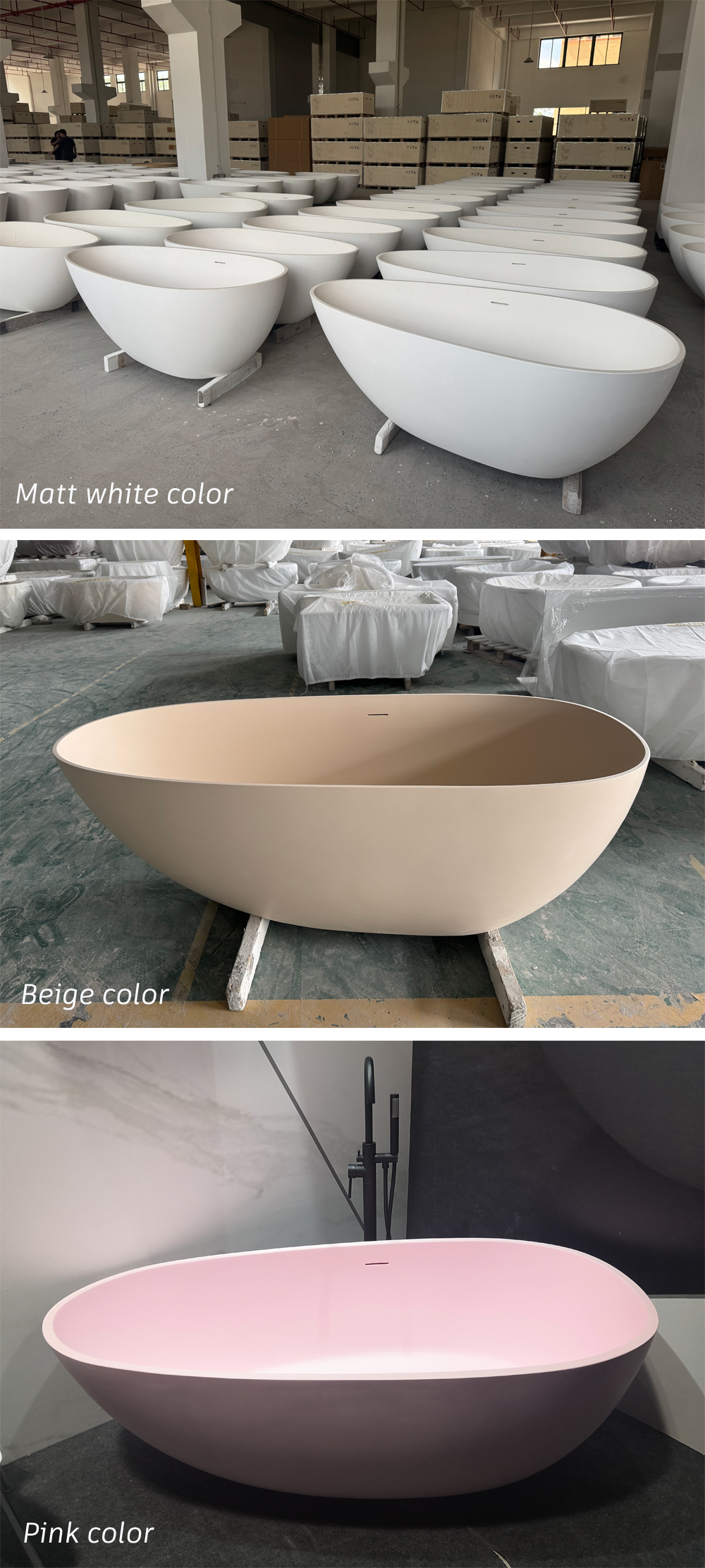 real product shots egg shape solid surface bathtub KT-8102
