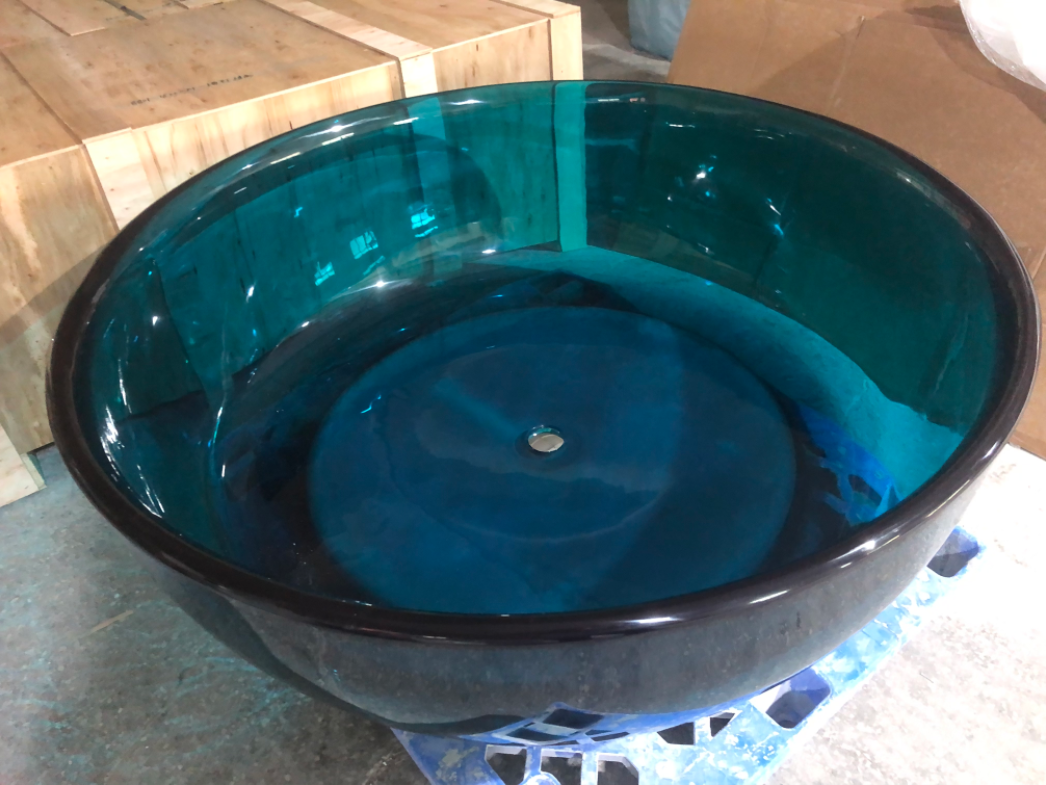 Luxury Transparent Resin Round Bathtub