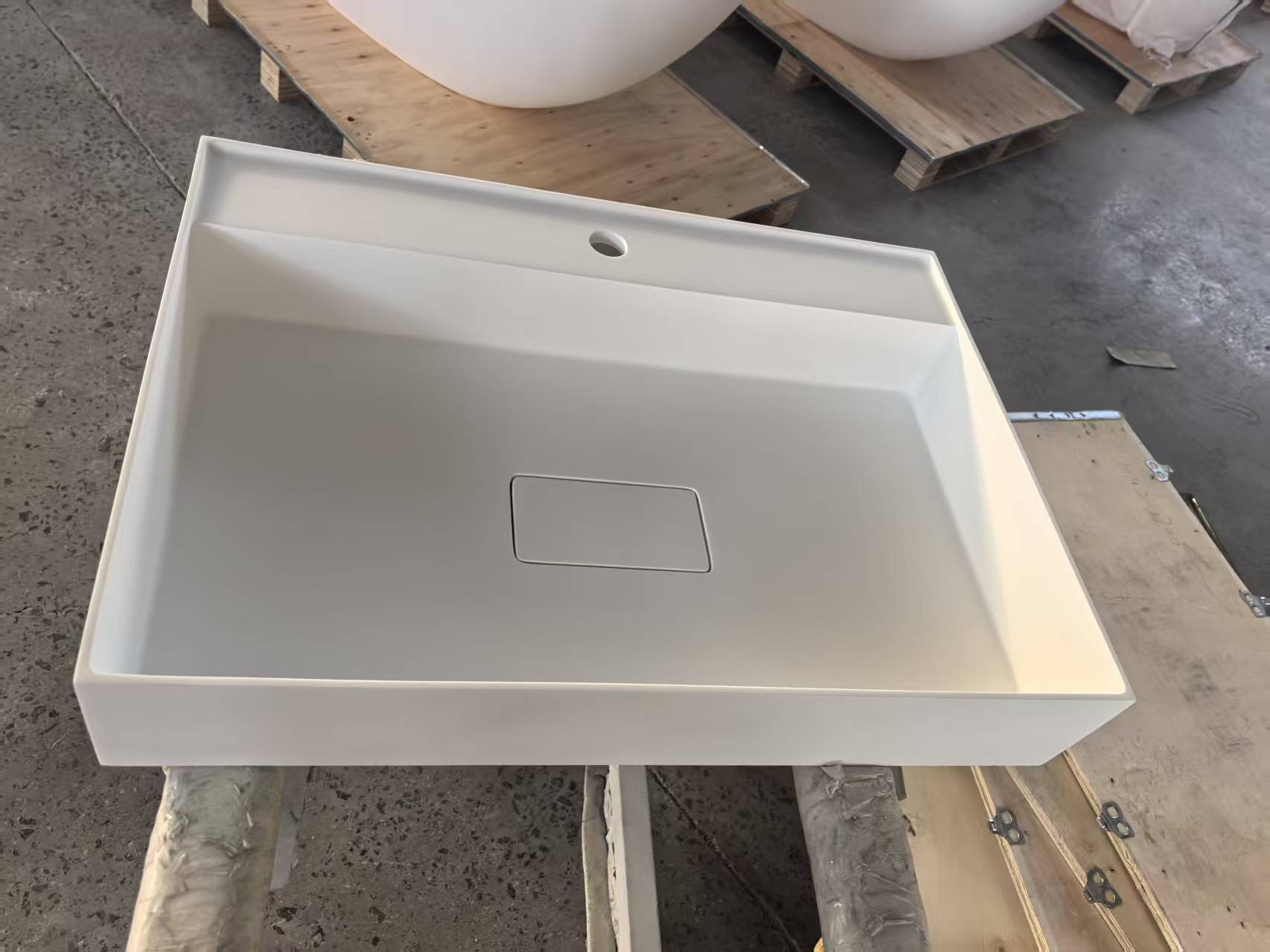 KT-2063 Solid Surface Integrated Countertop Basin