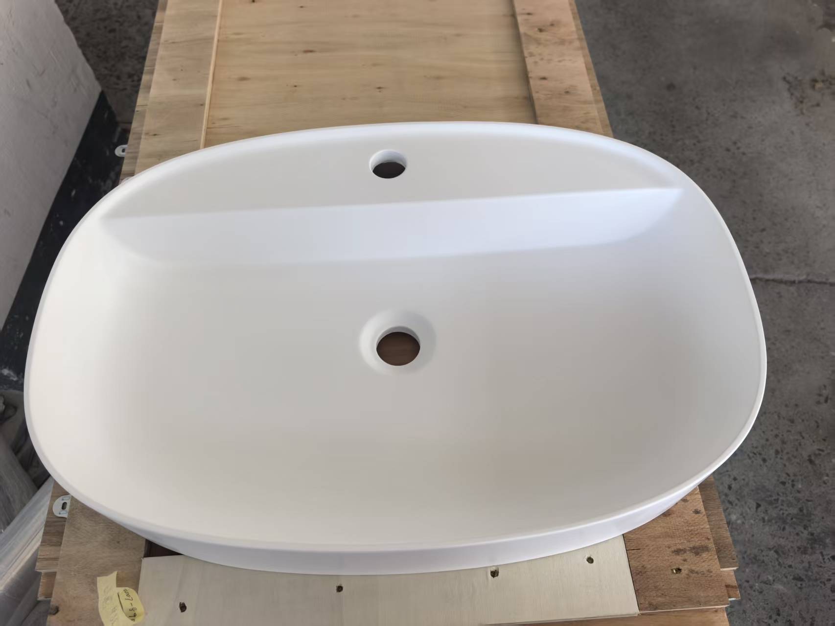 Matte White Solid Surface Countertop Basin