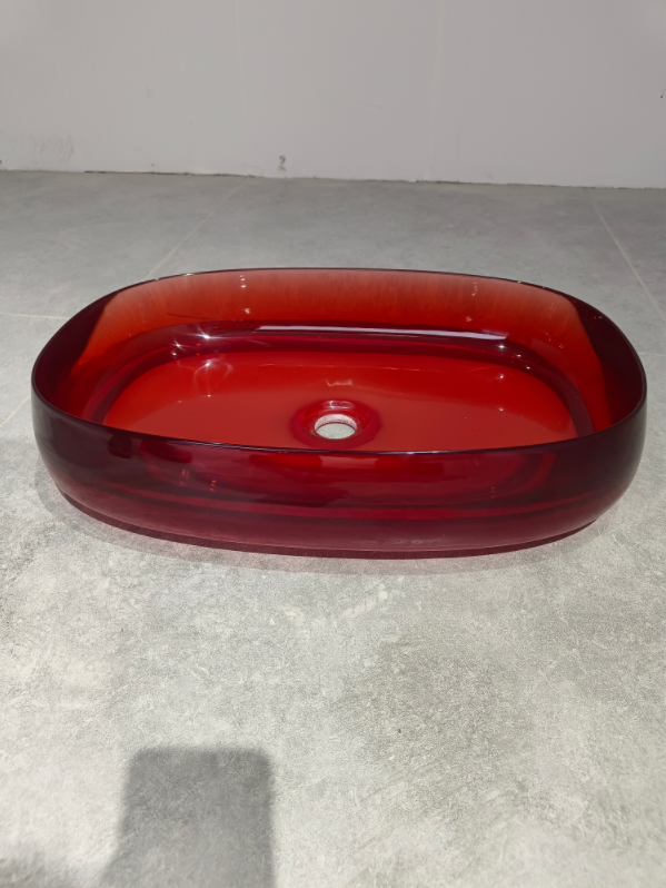 KT-2007 Oval Transparent Resin Countertop Basin