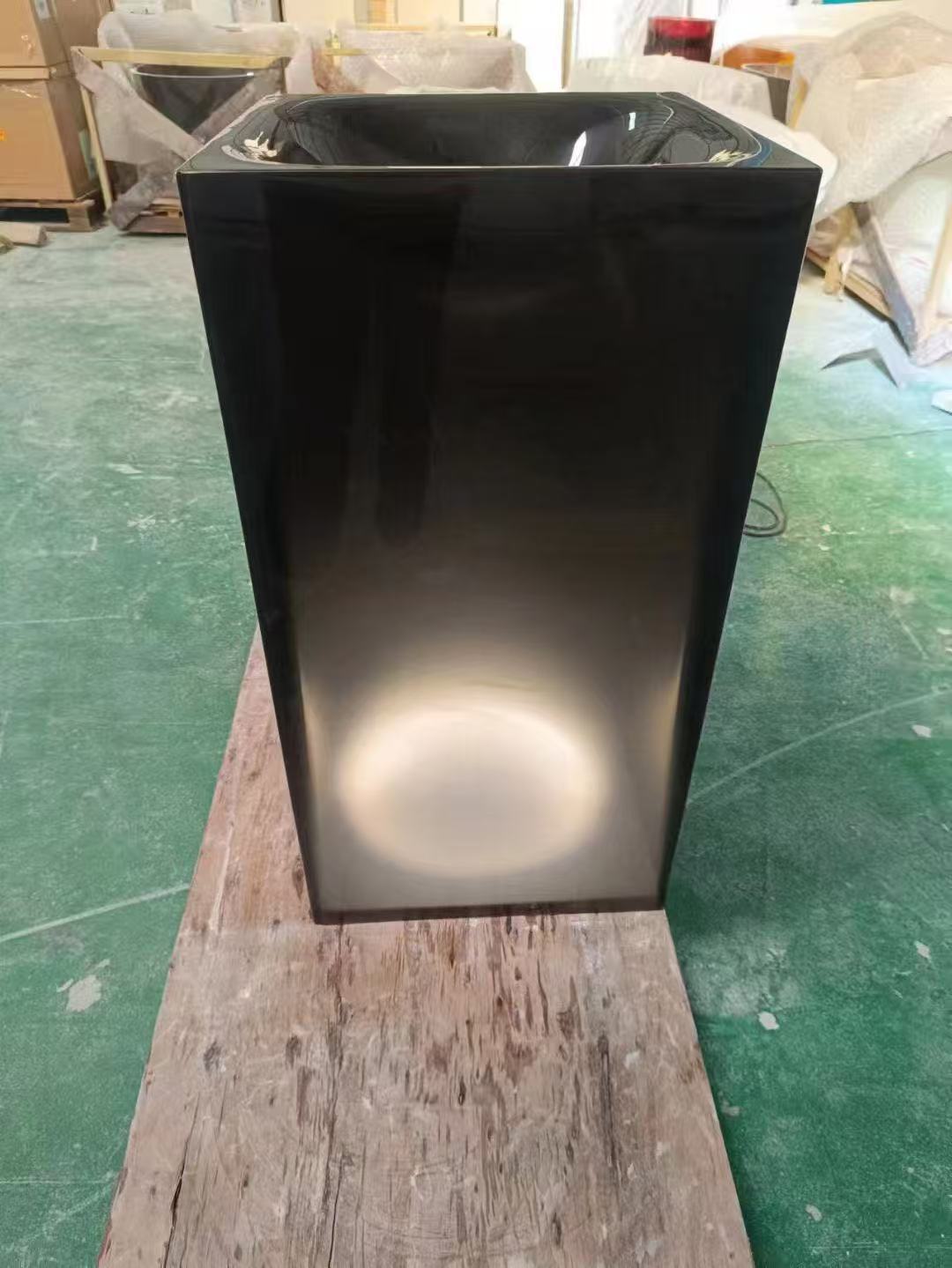 Transparent Resin Freestanding Wash Basin