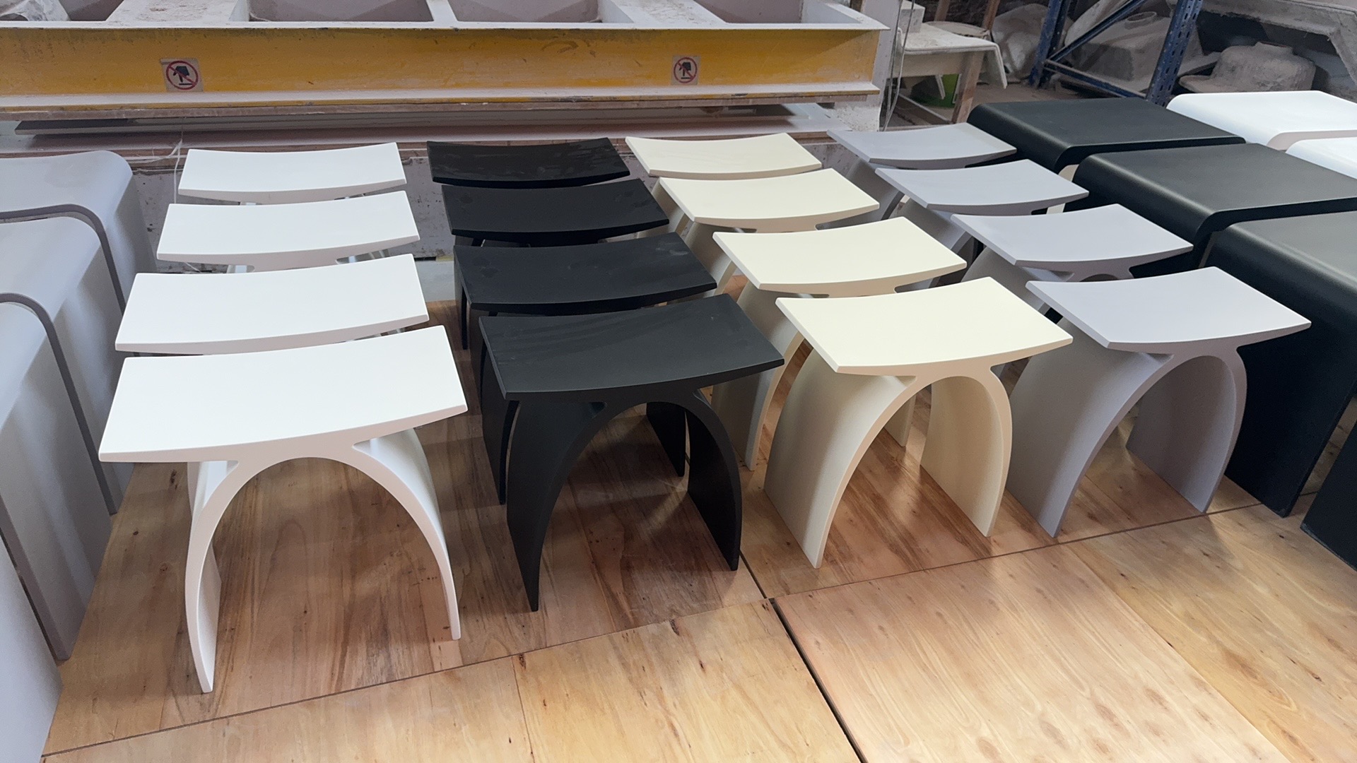 Multicolor one-piece molded solid surface chair