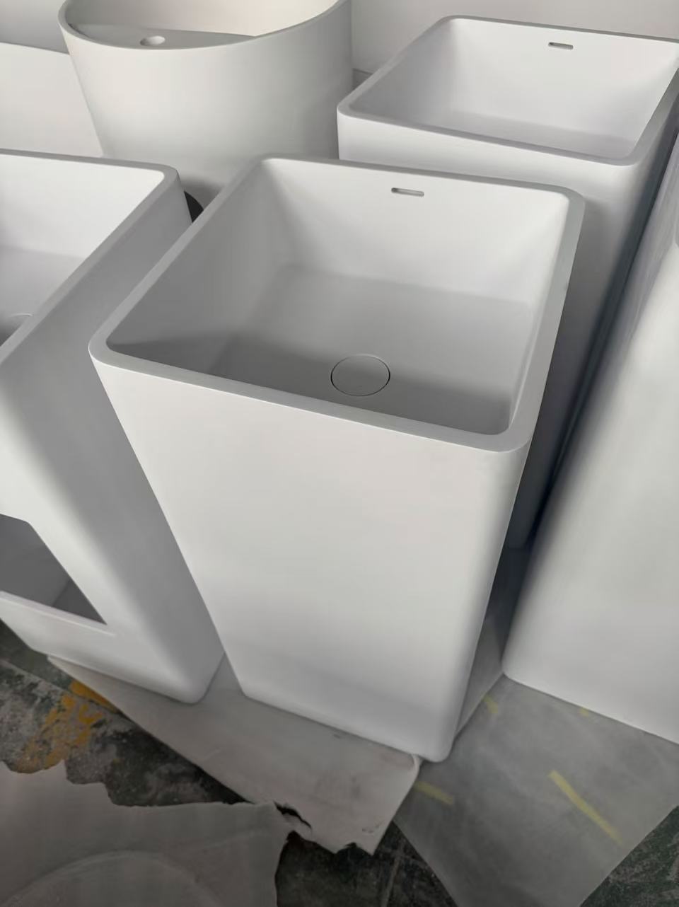 Solid surface pedestal sink