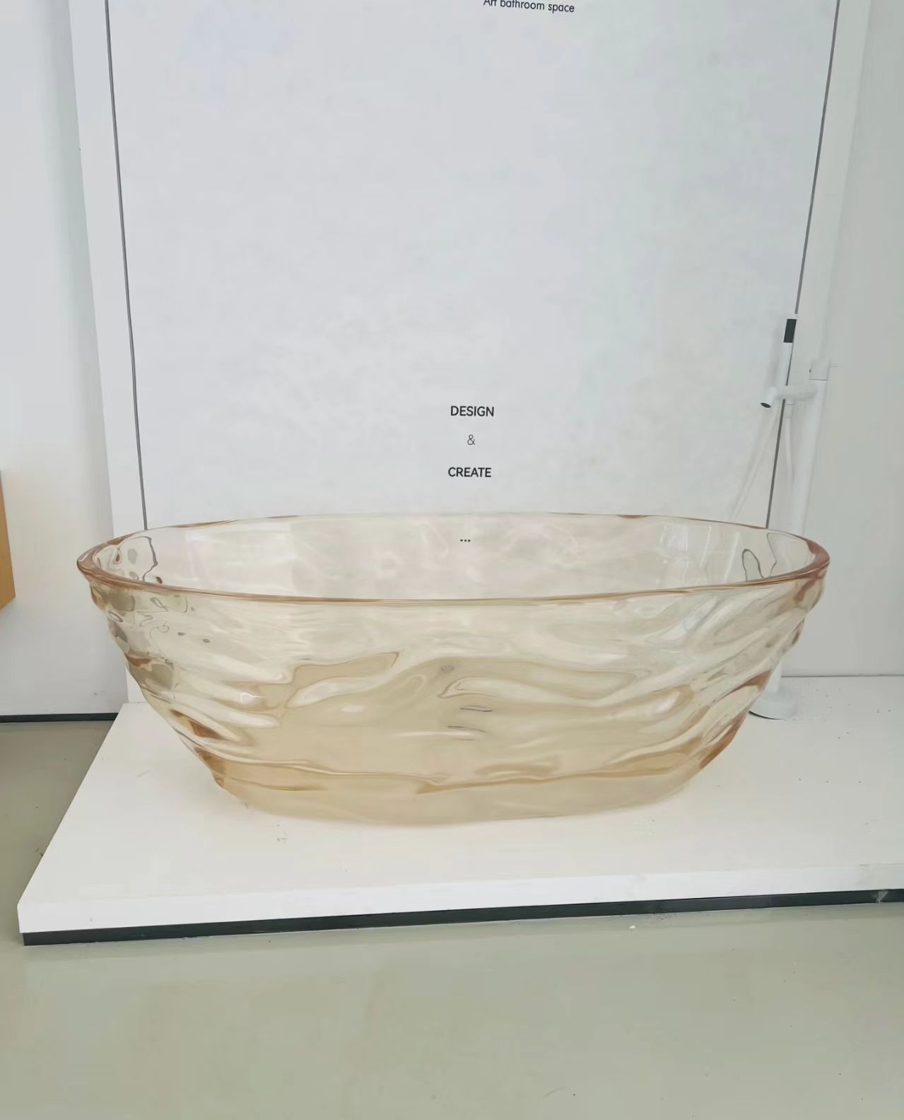 KT-8119 transparent resin bathtub, multicolor ripple freestanding bathtub