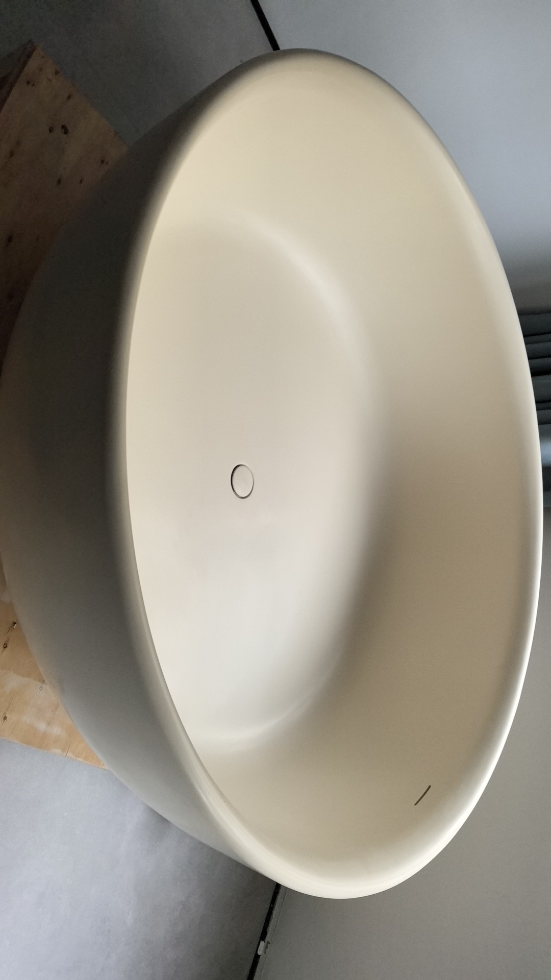 KT-8122 beige solid surface round bathtub