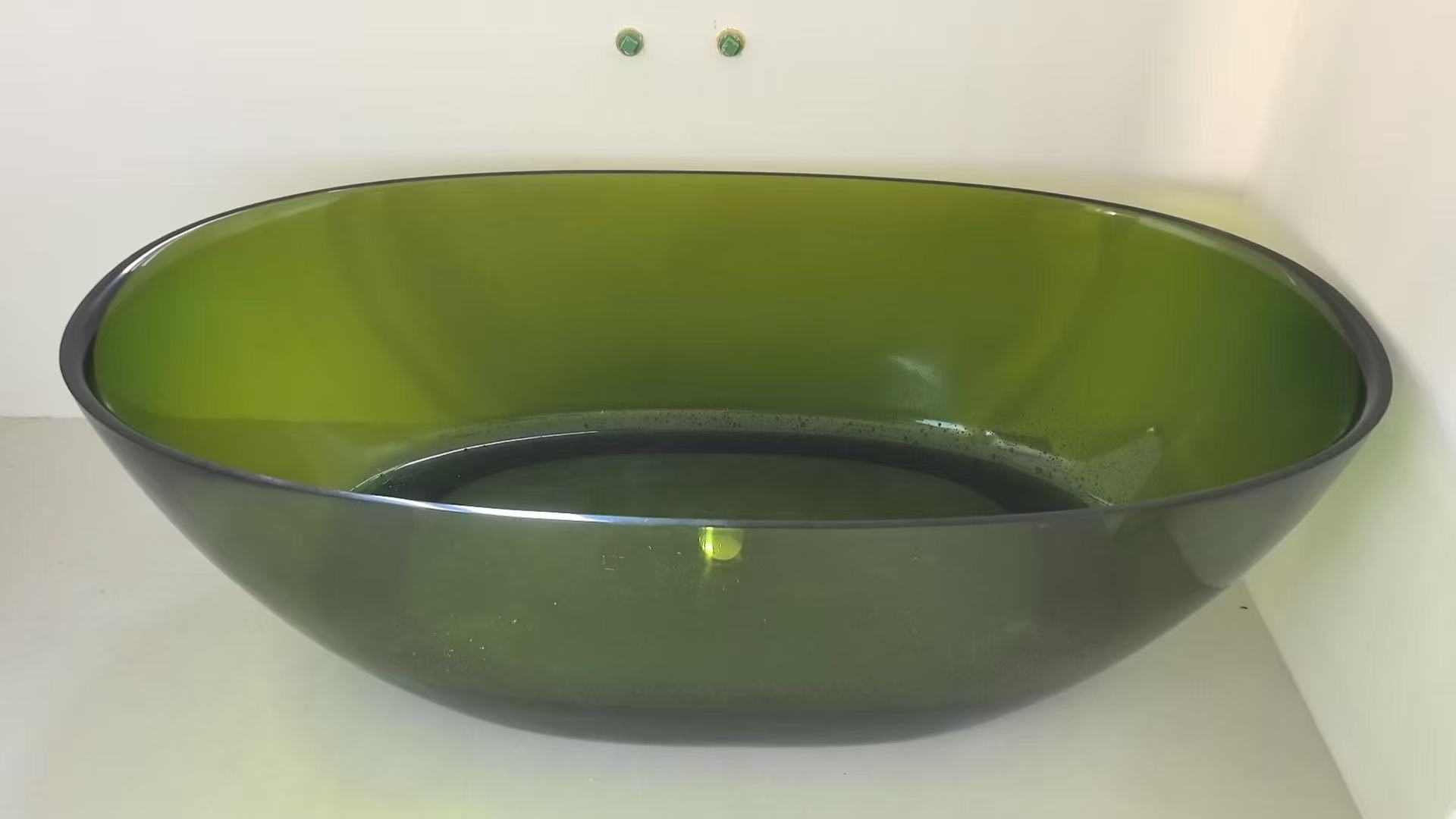 Olive green translucent resin bathtub