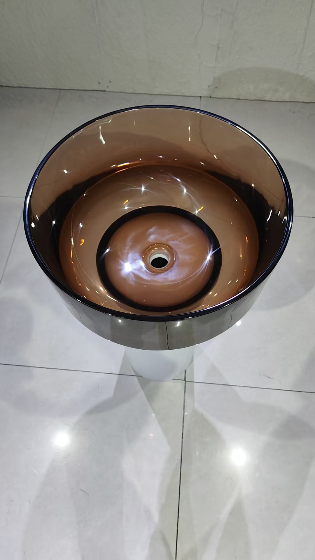 KT-3047 transparent resin pedestal sink