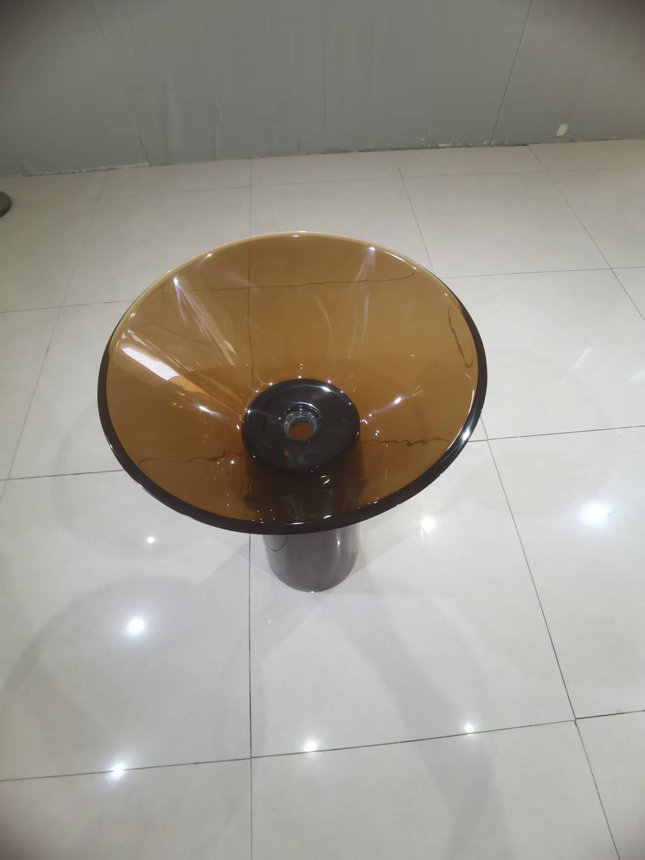 KT-3038 transparent resin freestanding sink