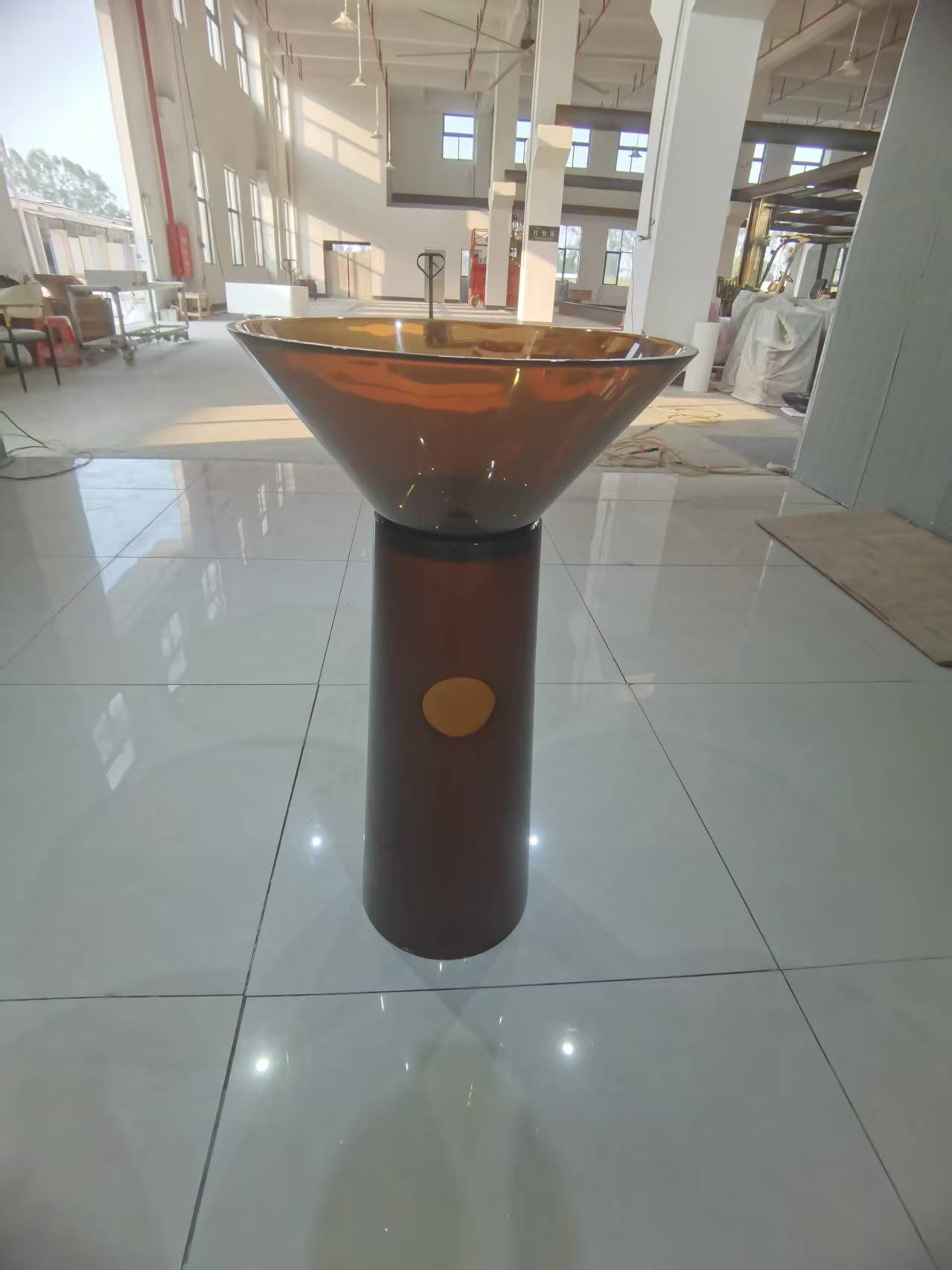 KT-3038 transparent resin freestanding sink